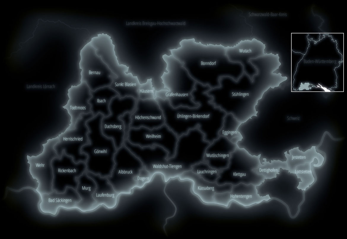 Landkarte Landkreis Waldshut